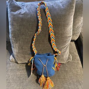 Mochila Wayuu Woven Bucket Drawstrings Bag. Authentic Colombian Craft. NWT.